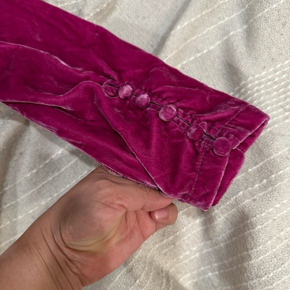 Free people Velvet One-Shoulder Top in Rich Pink Size M - Picture 4 of 5